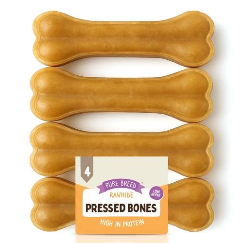 Rawhide pressed bones natural - rawhide,