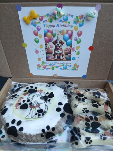 Dog birthday gift treat box - birthday,